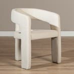 50% Korting: Scandinavische eetkamerstoel Bibi chenille off, Ophalen, Zo goed als nieuw, Wit, Scandinavisch