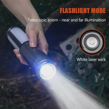 Multifunctionele Campinglamp & Zaklamp - Oplaadbaar, Telesco, Verzenden, Nieuw