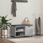 vidaXL Halbank met kussen met plank Beton Grijs 80 x 38 x 46, Verzenden, Nieuw