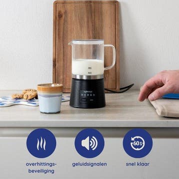 2dekans | Safecourt Kitchen Glazen Melkopschuimer -, Huis en Inrichting, Ophalen of Verzenden, Zo goed als nieuw