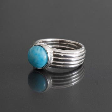 Hoogwaardige larimar op massief zilver 925. Handgemaakte