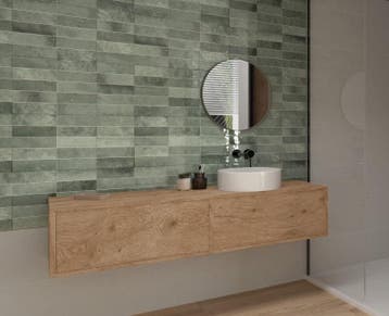 Wandtegel Groen 31x60cm (Muurtegels, Muur- en plafondtegels), 60 cm of meer, Nieuw, Ophalen of Verzenden, 10 m² of meer