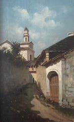 Mario Mirabella (1870-1931) - Scorcio siciliano - NO RESERVE, Antiek en Kunst