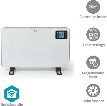 Nedis SmartLife Elektrische Convectorkachel - 2000W - 3War, Verzenden, Zo goed als nieuw