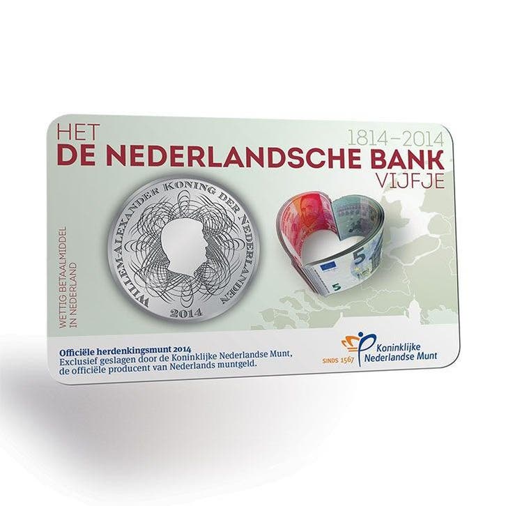5 Euro 2014 DNB UNC Coincard, Postzegels en Munten, Munten | Nederland, Verzenden
