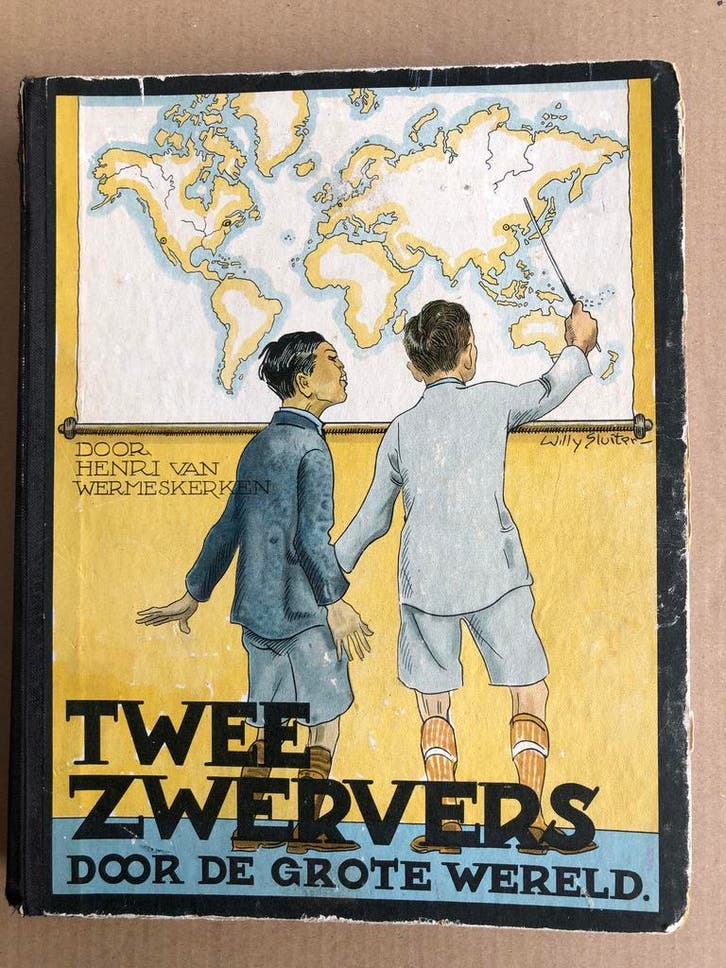Plakplaatjesalbum Twee Zwervers door de grote wereld 1936, Boeken, Prentenboeken en Plaatjesalbums, Plaatjesalbum, Gelezen, Ophalen of Verzenden