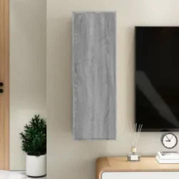 vidaXL Tv-meubel 30,5x30x90 cm bewerkt hout grijs sonoma, Minder dan 50 cm, Verzenden, Nieuw, Minder dan 100 cm