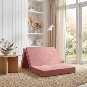 vidaXL Vouwbare Bankbed 90 x 67 x 45 cm Roze, Huis en Inrichting, Slaapkamer | Matrassen en Bedbodems, Verzenden, Nieuw