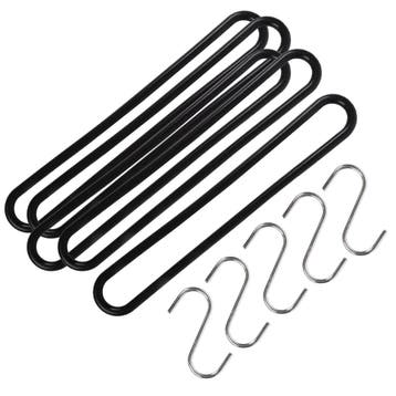 Talen Tools Spanrubbers met S-Haak – 25 cm – Zwart – 5, Ophalen of Verzenden, Nieuw