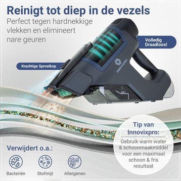 2dekans | Draadloze Vlekkenreiniger 8000 Pa – Tapijt & Bank, Ophalen of Verzenden, Zo goed als nieuw