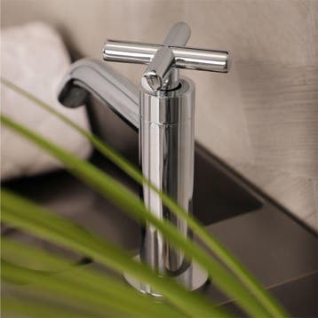 Differnz koudwaterkraan gebogen kruis - chroom, Verzenden, Nieuw