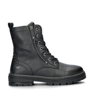 Mustang veterboots voor dames in het Zwart, Kleding | Dames, Verzenden, Zwart, Lage of Enkellaarzen, Nieuw