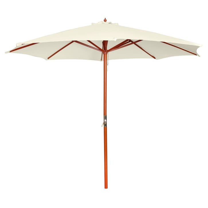 vidaXL Parasol 300x258 cm zandwit, Tuin en Terras, Parasols, Nieuw, 3 tot 4 meter, Verzenden