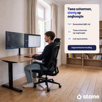 Stane Monitor Arm 2 Schermen – Dubbele Monitorarm – Monitor, Computers en Software, Ophalen of Verzenden, Zo goed als nieuw, STANE