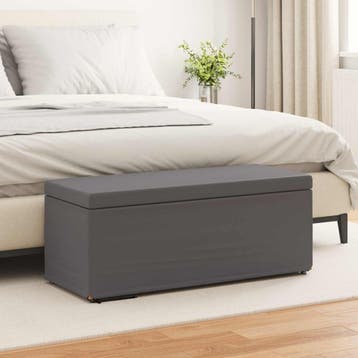 vidaXL Kruk Grijs 101 x 41 x 40 cm Nepleer en Gefabriceerd, Verzenden, Nieuw