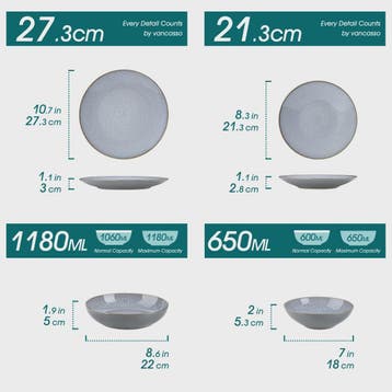 Vancasso Karst Servies Set 16/32 Delig Steengoed met Borden,, Verzenden, Nieuw