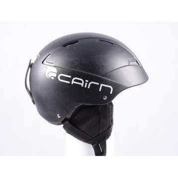 57 58 skihelm/snowboardhelm CAIRN LOC-ACTIVE, Matte black/wh, Verzenden, Gebruikt