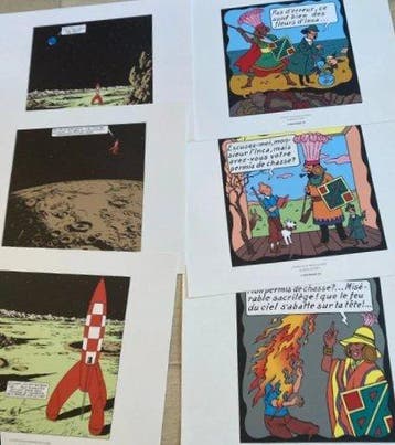 Tintin - Tintin – Série complète de 66 sérigraphies (22, Nieuw