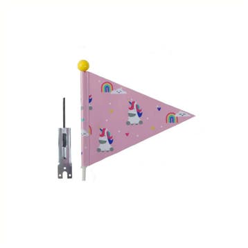 Vlag kinderfiets deelbaar - Unicorn Roze, Verzenden, Nieuw, Budgetfietsonderdelen.nl