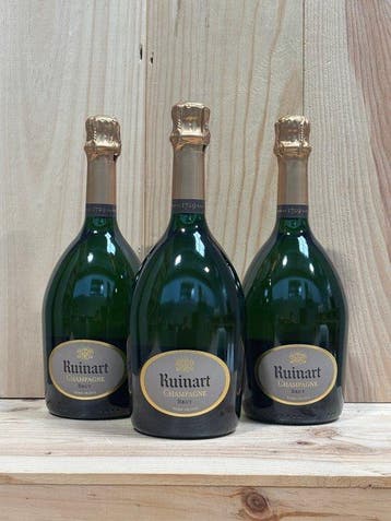 Ruinart, R de Ruinart - Champagne - 3 Flessen (0.75 liter), Verzamelen, Nieuw