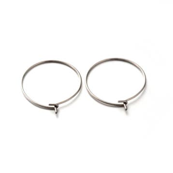 10 x  RVS 304 Creolen of Wine charms 23,5 x 20 x 0,6mm, Ophalen of Verzenden, Nieuw, Overige typen