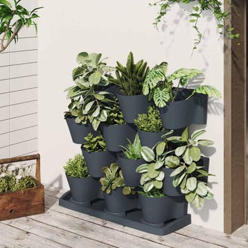 vidaXL 12-delige Plantenbakkenset verticaal polypropeen, Verzenden, Nieuw, Minder dan 60 cm