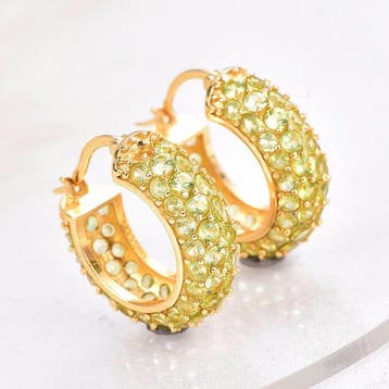 Zonder minimumprijs - Oorbellen Zilver - Peridot -, Nieuw