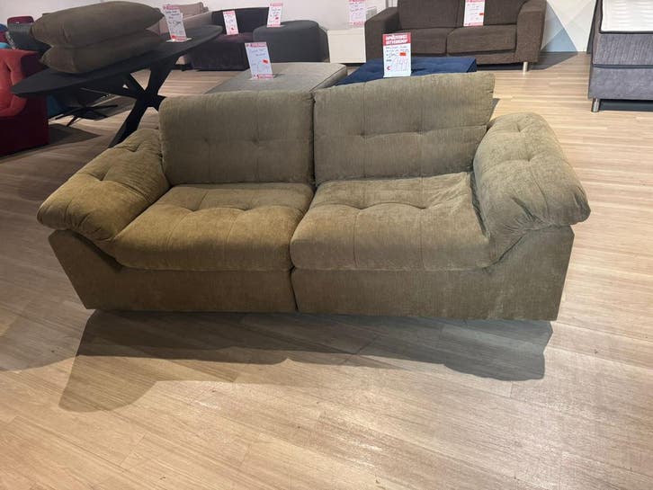 Luxe design seat 3 zits bank 2 kussens oker geel nieuw model, Huis en Inrichting, Banken | Bankstellen, 200 tot 250 cm, 75 tot 100 cm