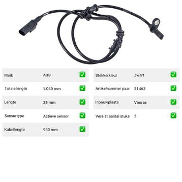 ABS-sensor Vooras Infiniti Q30 1.6 (vanaf 2015), Verzenden, Nieuw, Infiniti