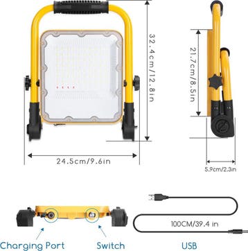 Bouwlamp LED - Werklamp - IP65 - 50W - Aigostar, Verzenden, Zo goed als nieuw