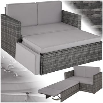 Wicker loungesofa Corfu - grijs, Verzenden, Nieuw