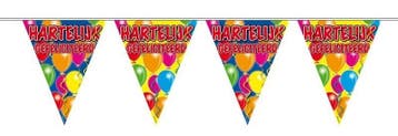 Vlaggenlijn Balloons Hartelijk Gefeliciteerd, Verzenden, Nieuw, Feestartikel