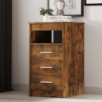 vidaXL Ladekast 40x50x76 cm bewerkt hout gerookt, Huis en Inrichting, Kasten | Overige, Verzenden, Nieuw