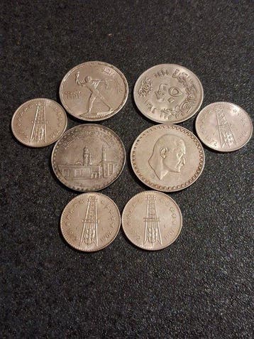 Egypte, Algerije. 50 Piastres-1 Pound-5 Dinar 1956-1972 (8