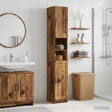 vidaXL Badkamerkast met Open Plank UTRECHT Oud hout 30 x 31, Verzenden, Nieuw