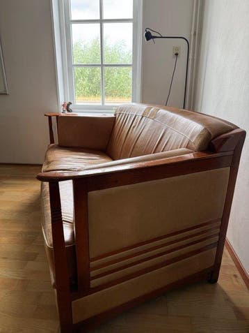 Bank - Kersenhout - Schuitema leren 2zitsbank