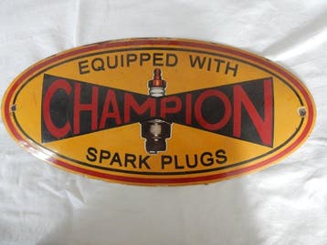 Thermometer - Emaille - Champion Spark Plugs, Antiek en Kunst