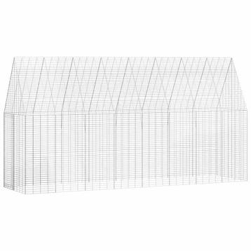 vidaXL Konijnenkooi Zilver 400 x 100 x 210 cm Gegalvaniseerd, Dieren en Toebehoren, Knaagdieren en Konijnen | Hokken en Kooien