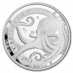 Barbados Octopus 1 oz 2023 (7.000 oplage), Postzegels en Munten, Munten | Amerika, Verzenden, Midden-Amerika, Losse munt, Zilver