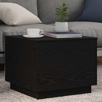 vidaXL Salontafel met LED-verlichting 50x50x40 cm zwart, 50 tot 100 cm, Verzenden, Nieuw, 50 tot 100 cm
