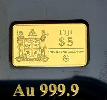 Fiji. 5 Dollars Brandenburg Gate, 1/100 Oz (.999) (Zonder