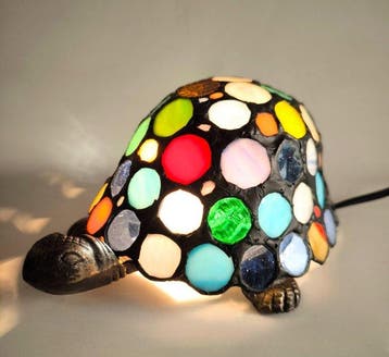 Tafellamp - gekleurd glas