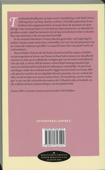 Fanny Hill / Bibliotheca erotica / 1 9789075323191, Verzenden, Gelezen, J. Cleland