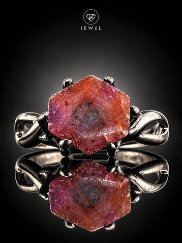 Turmalijn Statement Ring - Sterling Zilver - Grote, Antiek en Kunst