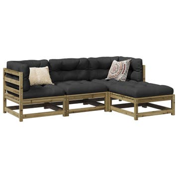 vidaXL 4-delige Loungeset geïmpregneerd grenenhout, Verzenden, Nieuw, Loungeset