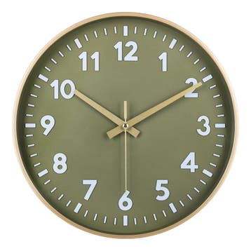 IvoQ Wandklok Groen Goud 3D Design 30 cm, Verzenden, Nieuw
