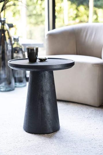 Bijzettafel Ron 46x49 - Zwart - 95651 - bijzettafels, Nieuw, Overige materialen