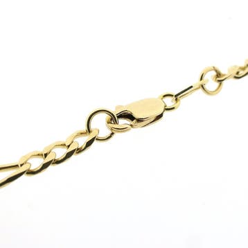 Gouden lange Figaro schakelketting, Ophalen of Verzenden, Gebruikt, Goud, Goud