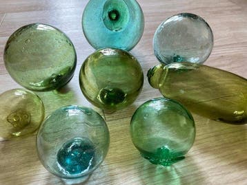 Maritieme objecten (8) - Handgeblazen glas, gemarkeerd en, Antiek en Kunst, Curiosa en Brocante