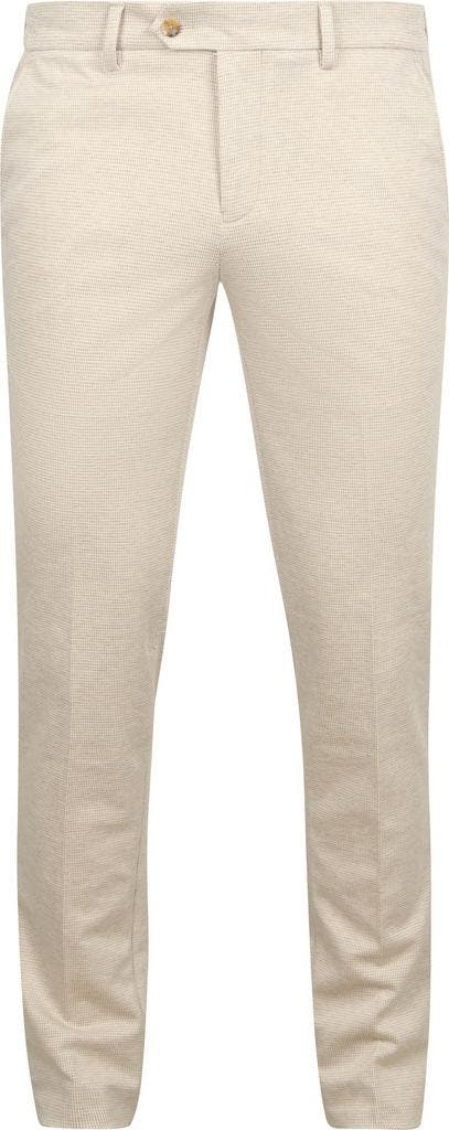 Suitable Das Pantalon Houndstooth Sand maat 52 Heren, Kleding | Heren, Broeken en Pantalons, Nieuw, Maat 52/54 (L), Verzenden